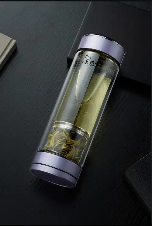 希诺heenoor新品磁吸式茶水分离玻璃杯男士高档双层送礼高硼硅商用茶