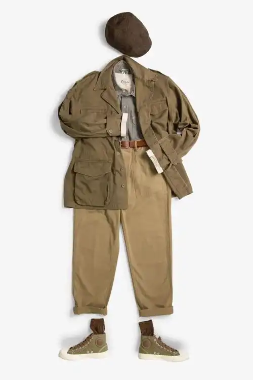 能把这件「军事风外套」穿好的人,颜值都不低|棕色|夹克|斜纹布|版型