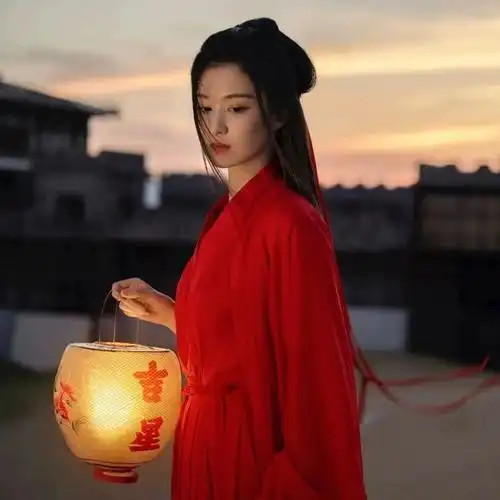 舞蹈演出服装飘逸超仙气中国风广袖秋季魏晋风汉服女红色武侠古装