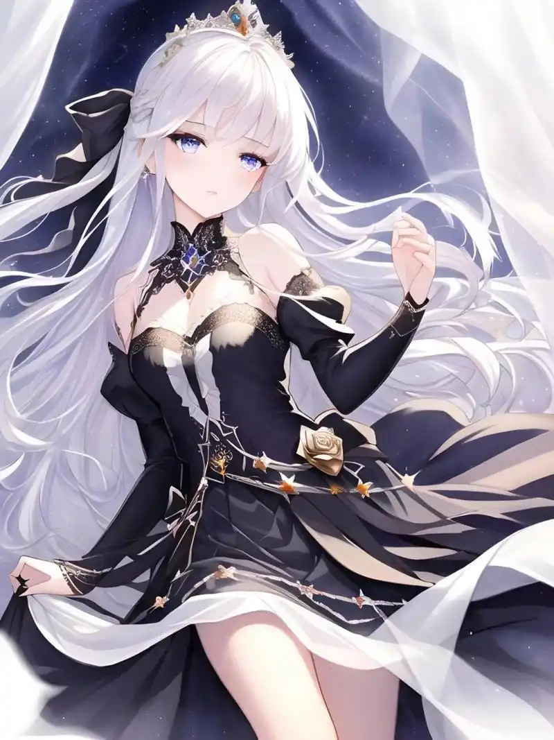 【draft】月光下的银发少女|二次元壁纸