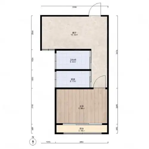 正南 1室1厅 精装修