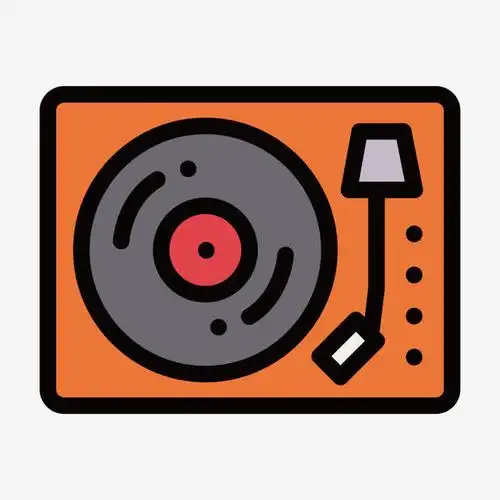 彩色手绘唱片元素