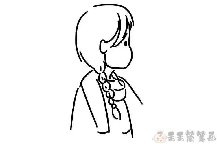 画一个侧面小女孩简笔画
