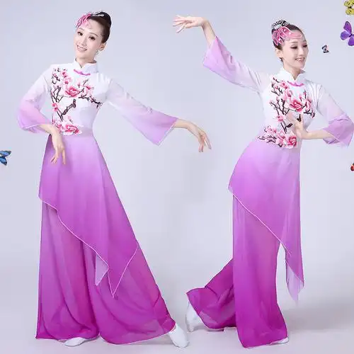 古典舞蹈服装2022新款秧歌服中国风扇子舞伞舞广场舞演出服成人女