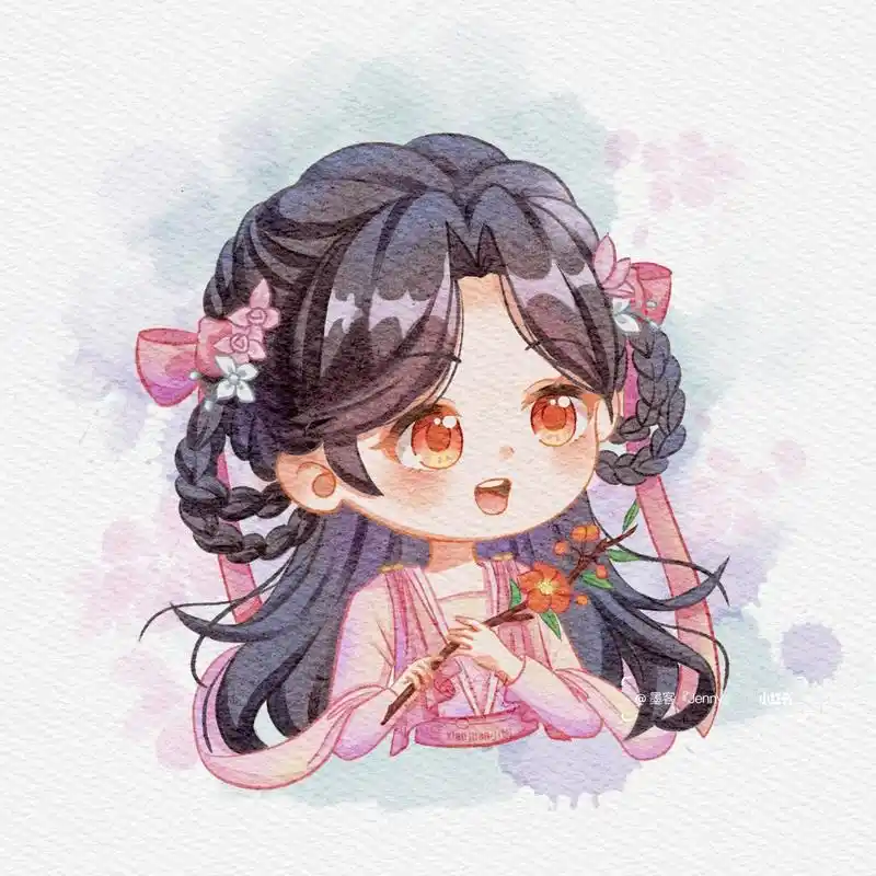 q版古风水彩头像|沉香如屑 颜淡 杨紫 可可爱爱的小紫来啦!