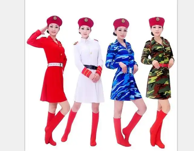 舞蹈服演出服成人军鼓服军装女款迷彩裙女兵服装广场舞军装迷彩优惠券
