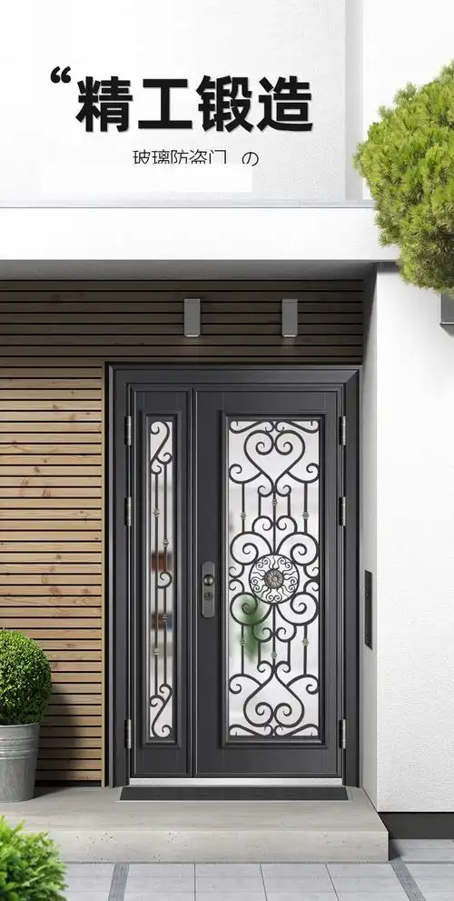 别墅玻璃防盗门家用入户透光门阳台楼道门车库庭院门子母门子母门