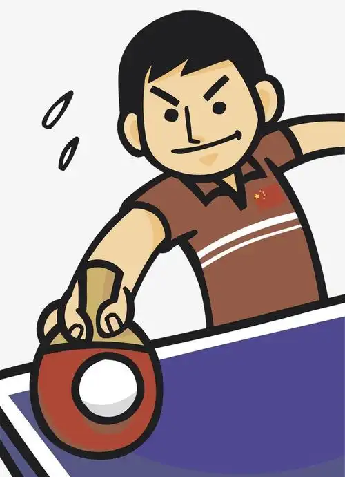 奥运会运动项目扁平风乒乓球免扣素材