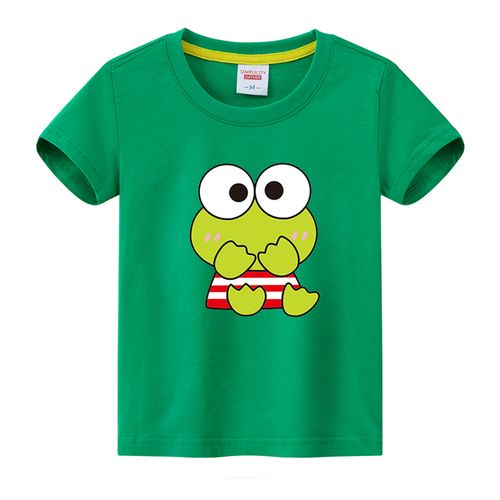 青蛙图案童装 宝宝夏季绿色衣服 男女童幼儿园演出服六一儿童班服