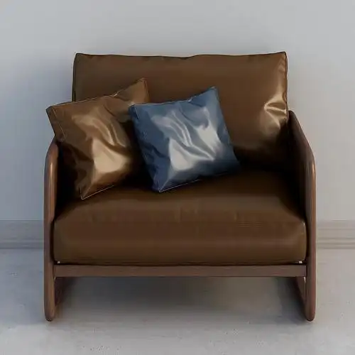 简欧深褐色单人沙发single sofa