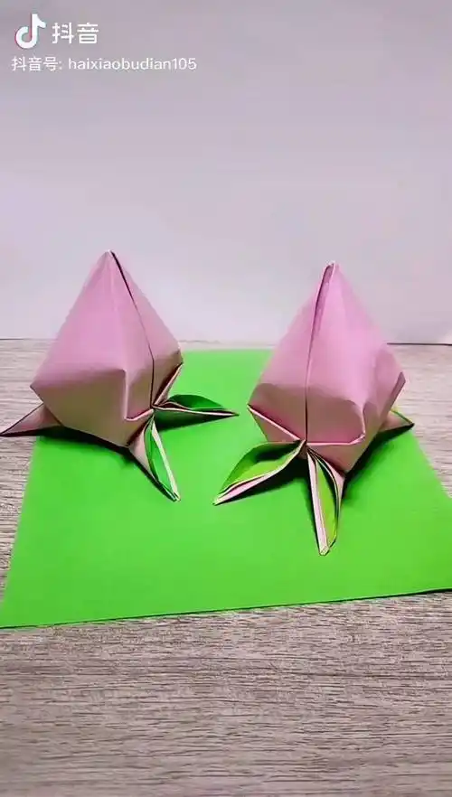 折纸亲子手工桃简单的桃子来喽快动手折起来吧每天不断更新喜欢的留下