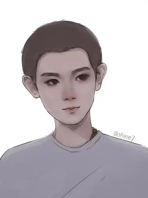 王源粉丝饭绘刚哥平头造型 日常想念源源