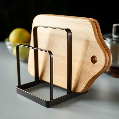 舍里日式创意铁艺厨房用具菜板架砧板架厨房置物架家用磨砂沥水收纳架