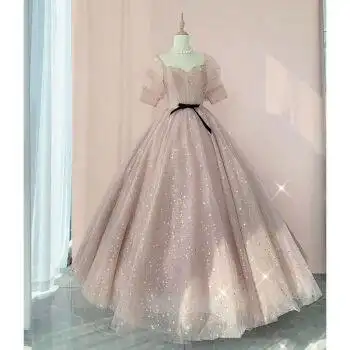 生日礼服宴会生日晚礼服长裙女2022新款在逃公主蓬蓬裙主持人艺考优雅