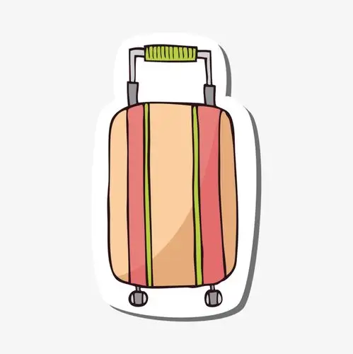 彩色手绘行李箱元素