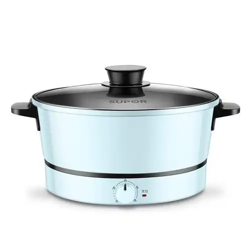 电火锅锅宿舍学生锅多功能电煮锅电炒锅炒菜家用一体电热锅天空蓝