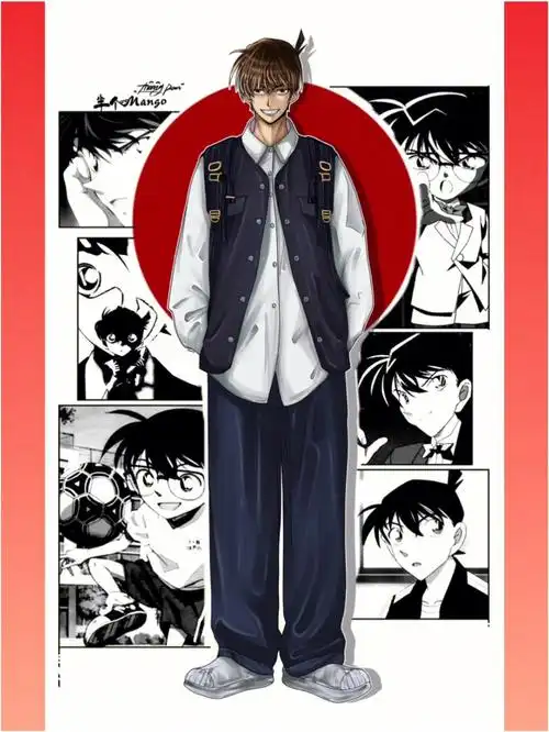 用我的画风画名侦探柯南工藤新一