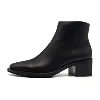 女士马丁靴>爱步(ecco)>爱步(ecco)型塑系列头层牛皮亮面拉链短靴女款