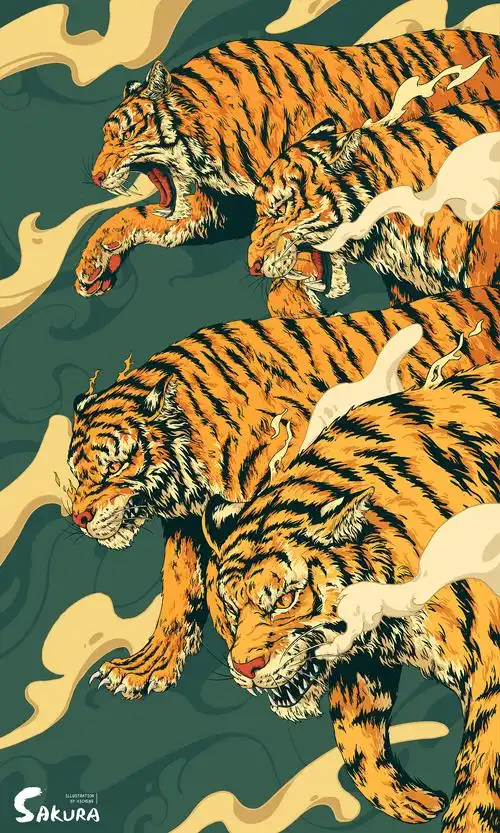 国内设计作品欣赏|"龙争虎斗系列"插画设计——气势如虹