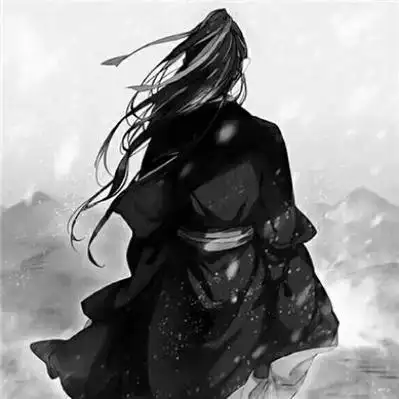 古风动漫男头像黑白系高清安静而孤独的男生