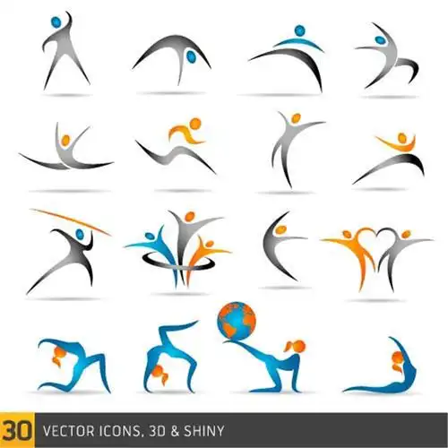 瑜珈运动人物标志图片