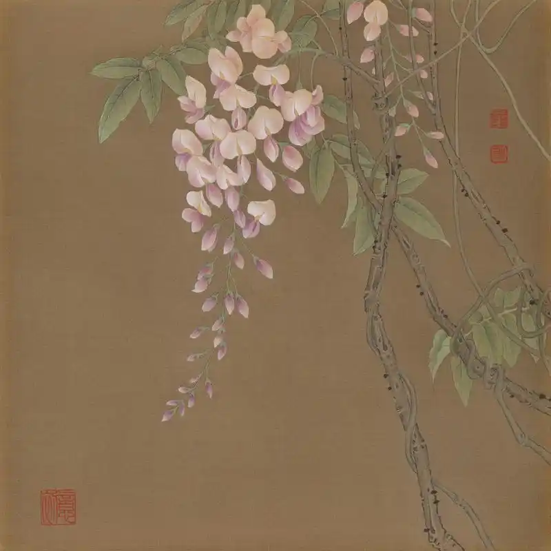 童兴华工笔画紫藤花