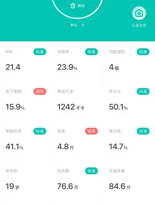 薄荷健康体脂称体年龄19岁