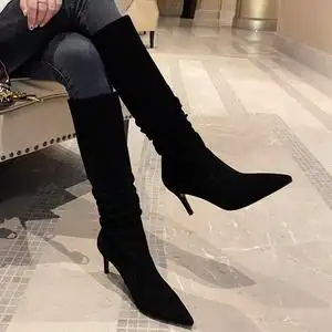 高跟鞋靴子女冬长筒细跟性感