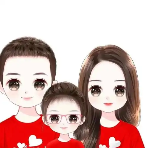 亲子头像,一家三口,幸福很简单,附送说说