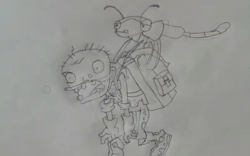 新人简笔画蜻蜓僵尸第三期