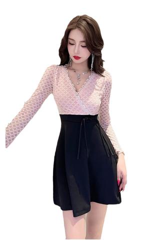 夜场长袖 显瘦性感裙子短裙收腰包臀名媛秋季 连衣裙夜店女装 佳丽 -