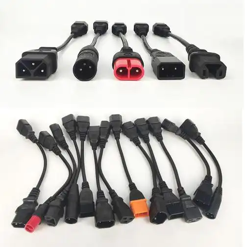 电动自行车三轮锂电池电瓶车充电器插头接头母头加长电动车车载充电器