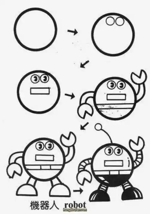 超级简单画机器人!机器人简笔画大全