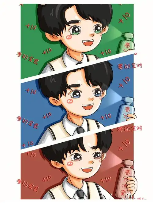 q版tfboys头像为中考考生加油