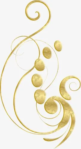 金色植物花纹免抠素材免费下载_觅元素51yuansu.com