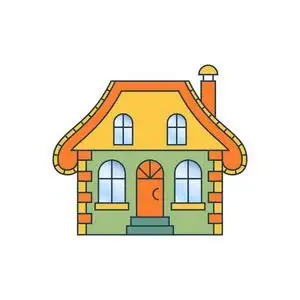 矢量插图隔离. 物业投资概念. 设计元素. 现代风格的新家庭卡通屋.