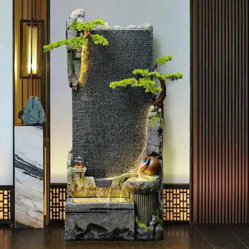 水幕幕墙流水屏风摆件隔断办公室景观公司大堂摆件