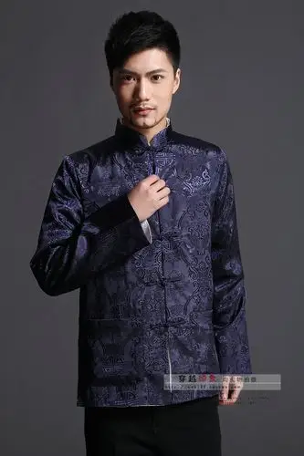 男士唐装上衣/中式男装春秋季长袖套/男式丝绸两面穿外套 多色234图片