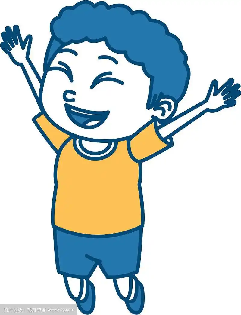 卡通可爱的小学生