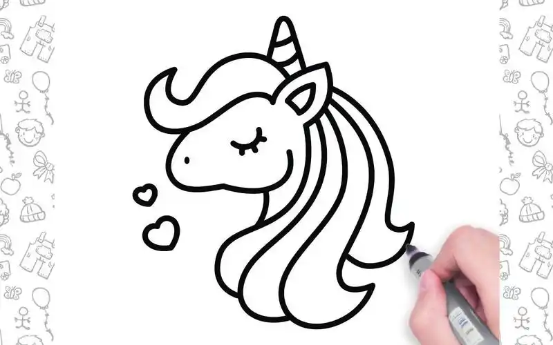 和我一起学画画,今天我们来画一头独角兽!