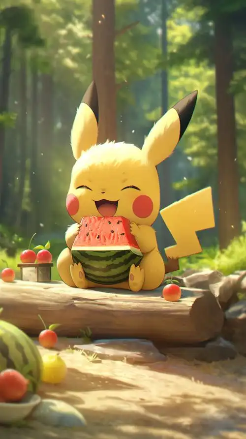 宠物 可爱 治愈治愈温馨宝可梦宠物小精灵皮卡丘皮卡丘萌萌哒ai生成图