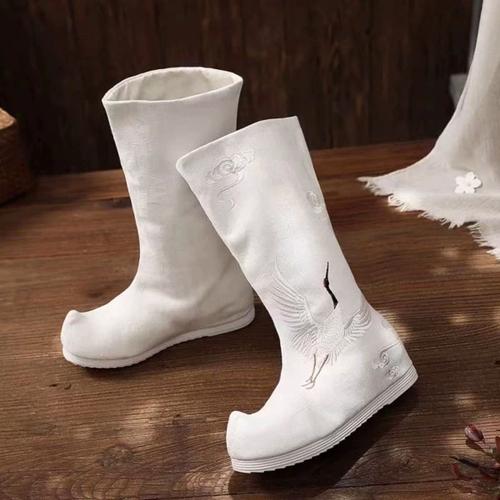 男内增高唐朝靴子飞鱼服男刺绣男女鞋古风中国风高帮百搭汉服鞋