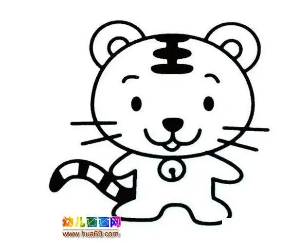 可爱的小虎仔_儿童简笔画图片