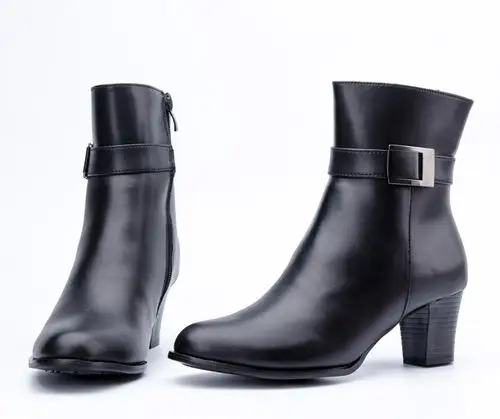 3514鞋业冬季女士棉靴 07女军官常服 羊毛/绒 皮靴