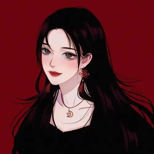 动漫女霸气头像手绘