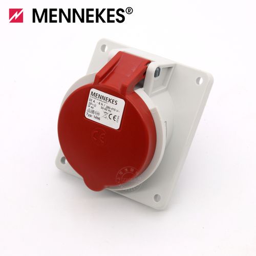 德国mennekes曼奈柯斯工业暗装斜插座连接器typ:1467 三相四芯16a