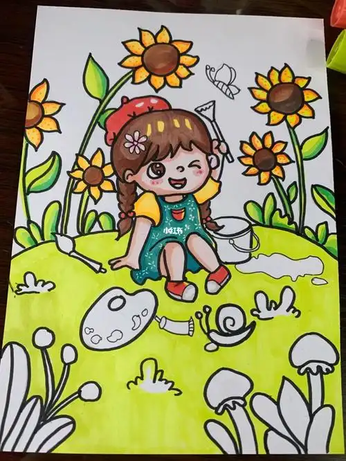 少儿创意美术  #儿童画  #插画  #人物简笔画  #美术考级