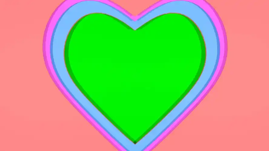 4k心形绿布抠图婚礼爱情素材