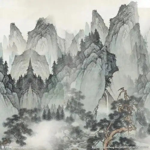黑白山水