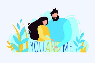 卡通男人女人拥抱你和我户外横幅010小可爱的女孩和她的玩具熊坐在木